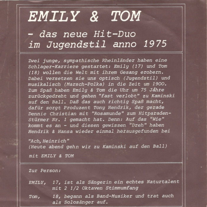 Emily & Tom - Ach, Heinrich (Heute Abend Gehn Wir Zu Kaminski Auf Den Ball)