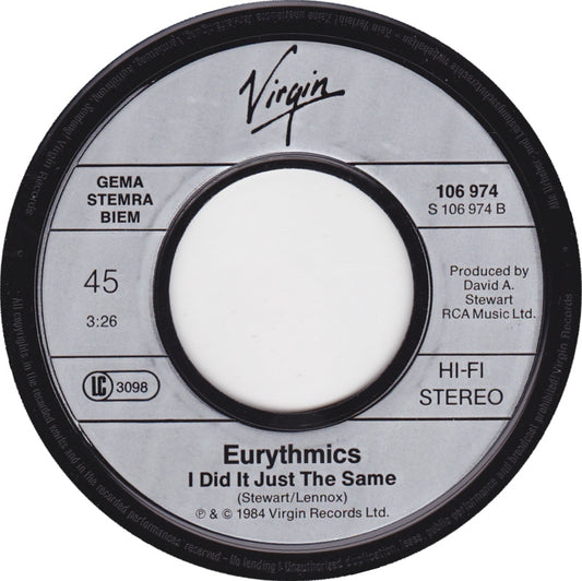 Eurythmics - Sexcrime Vinyl Singles Vinyl Zeer Goed / Hoesje Generic "VINYLSINGLES.NL"