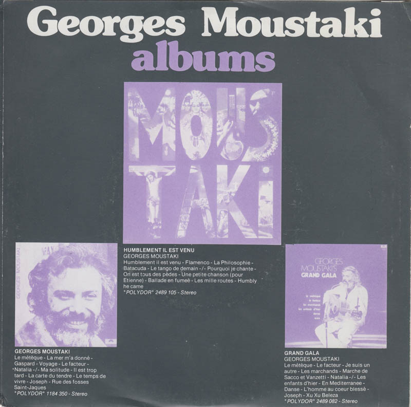 Georges Moustaki - Humblement Il Est Venu Vinyl Singles Vinyl Very Good (VG) <br> Hoes Good Plus (G+)