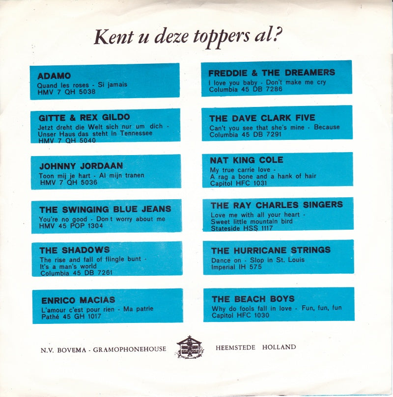 Henk Elsink - Piano-An Vinyl Singles Vinyl Very Good (VG) <br> Hoes Good Plus (G+)