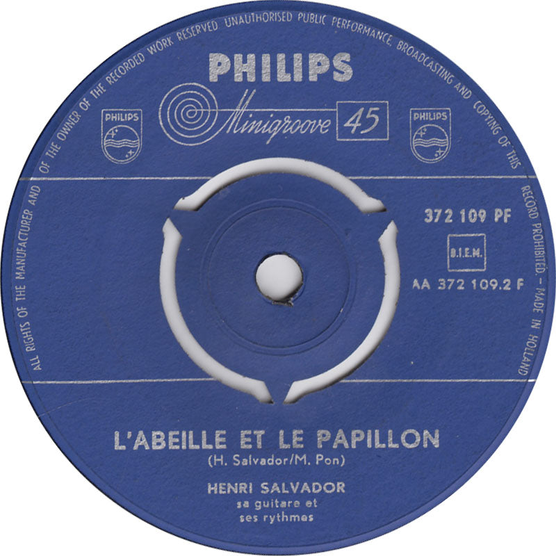 Henri Salvador - Je Vous Aime Vinyl Singles Vinyl (VG) <br> Hoes (G+)