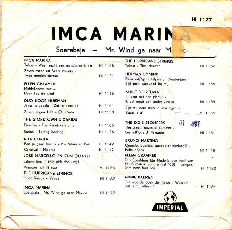 Imca Marina - Soerabaja (B-Keus) Vinyl Singles