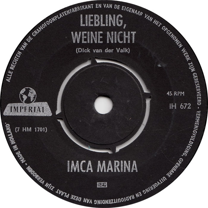 Imca Marina - Rote Rosen, Weisses Kleid Vinyl Singles Vinyl (VG) <br> Hoes Generic