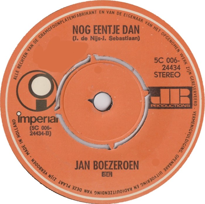Jan Boezeroen - Ze Zeggen... Vinyl Zeer Goed / Hoesje Generic "VINYLSINGLES.NL"