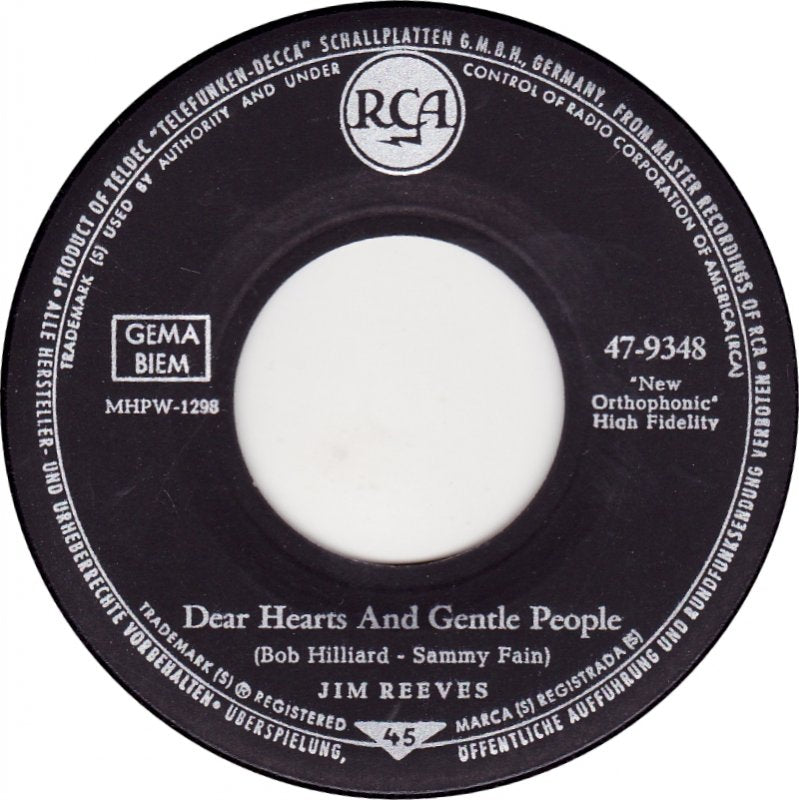 Jim Reeves - Whispering Hope Vinyl Singles Vinyl Goed / Hoes Goed