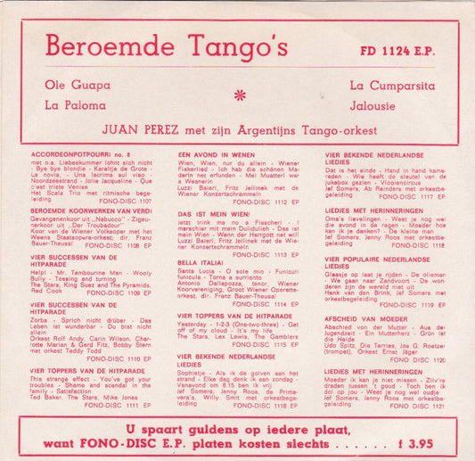 Juan Perez Con Su Orchestra - Beroemde Tango's