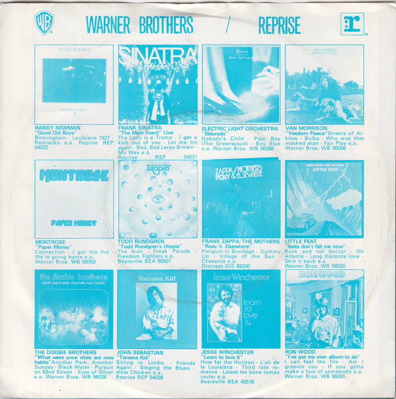 Little Feat - Long Distance Love Vinyl Singles Vinyl Very Good (VG) <br> Hoes Good Plus (G+)