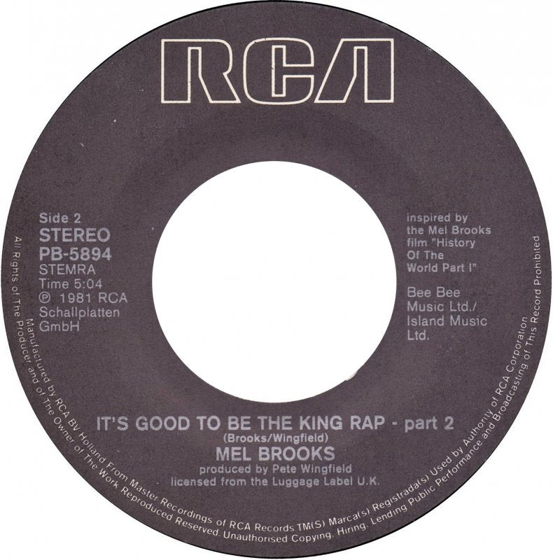 Mel Brooks - It's Good To Be The King Rap Part 1 & 2
