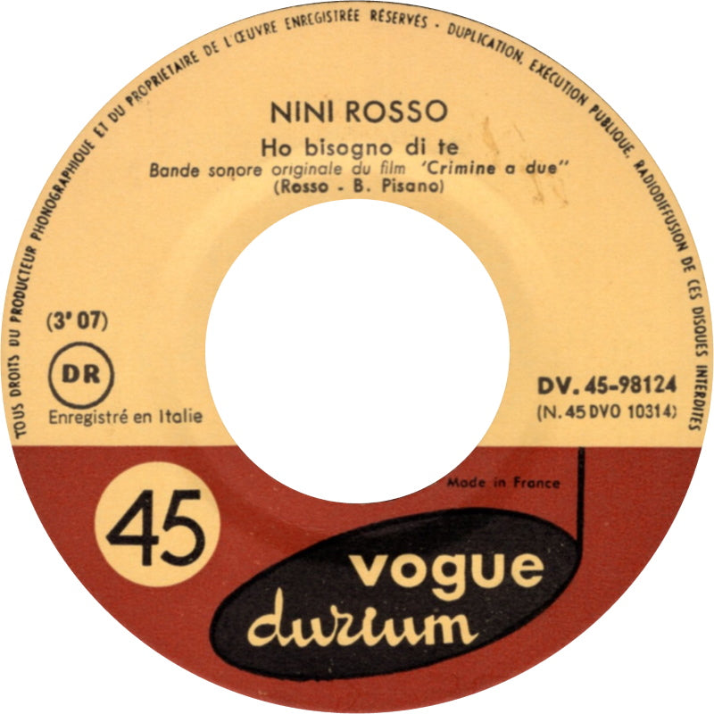 Nini Rosso - Il Silenzio Vinyl Singles Vinyl Goed / Hoes Generic