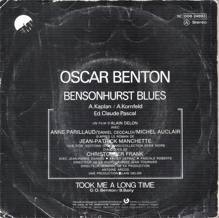 Alain Delon - Pour La Peau D'un Flic Vinyl Singles Vinyl Very Good (VG) <br> Hoes Good Plus (G+)