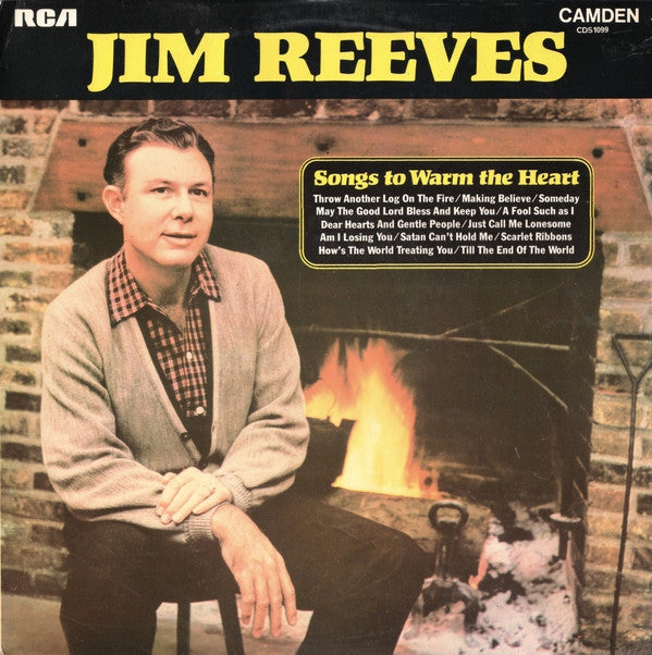 Jim Reeves - Songs To Warm The Heart (LP) Vinyl LP Vinyl Very Good (VG) <br> Hoes Good Plus (G+)
