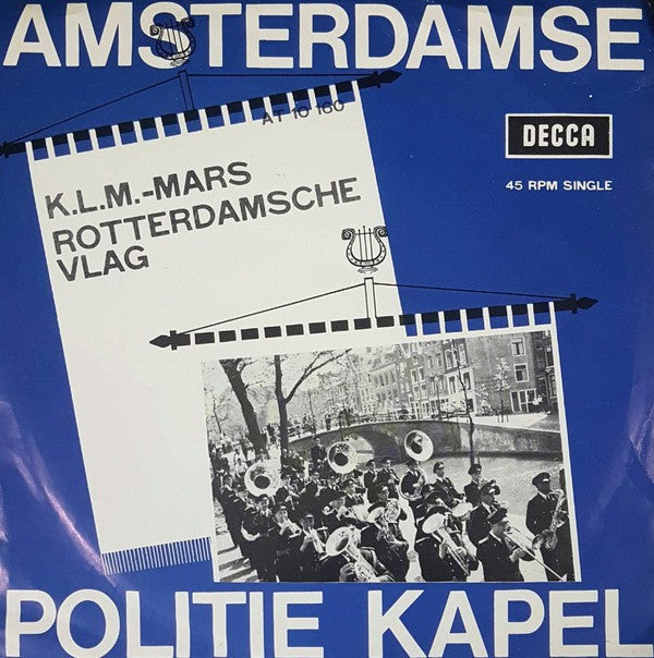 Amsterdamse Politiekapel - KLM-mars Vinyl Singles Vinyl Very Good (VG) <br> Hoes Good Plus (G+)
