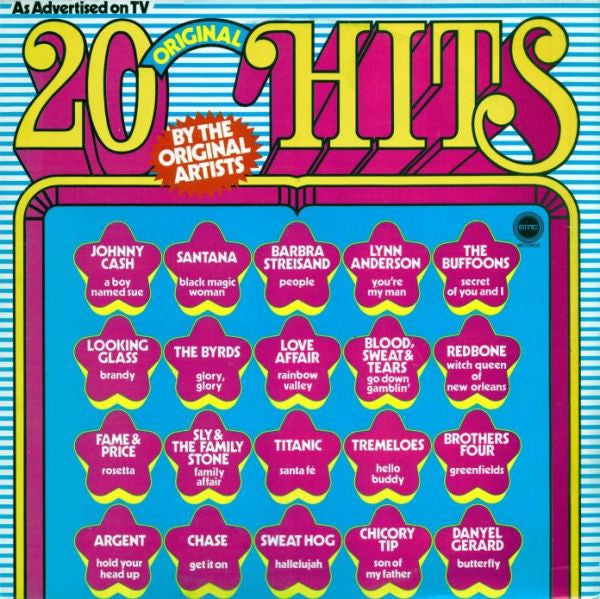 Various - 20 Original Hits (LP) Vinyl LP Vinyl Very Good (VG) <br> Hoes Good Plus (G+)