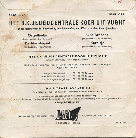 R. K. Jeugdcentralekoor - Orgelliedje Vinyl Singles Vinyl Zeer Goed / Hoesje Goed "VINYLSINGLES.NL"