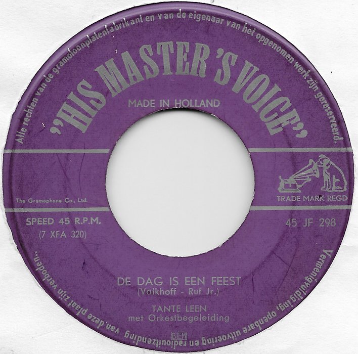 Tante Leen - Wanneer Je Naar Je Moeder Kijkt Vinyl Singles Vinyl Very Good (VG) <br> Hoes Generic