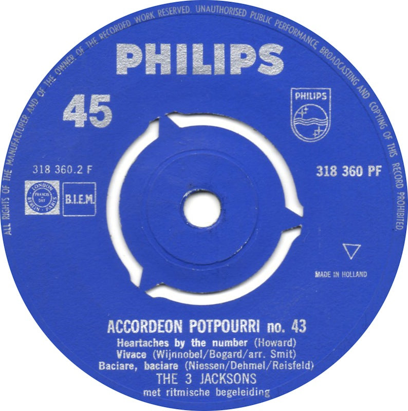 3 Jacksons - Accordeon Potpourri No. 43 Vinyl Singles Vinyl Goed / Hoes Generic