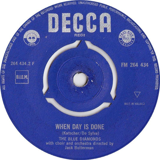 Blue Diamonds - Rio Nights Vinyl Singles Vinyl Zeer Goed / Hoesje Generic "VINYLSINGLES.NL"