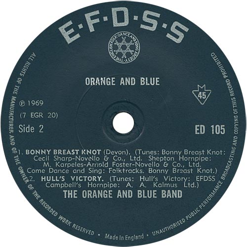 Orange And Blue Band - Yorkshire Square Eight Vinyl Singles EP Vinyl Very Good (VG) <br> Hoes Good Plus (G+)