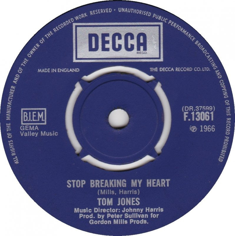 Tom Jones - I (Who Have Nothing) Vinyl Singles Vinyl Very Good (VG) <br> Hoes Generic