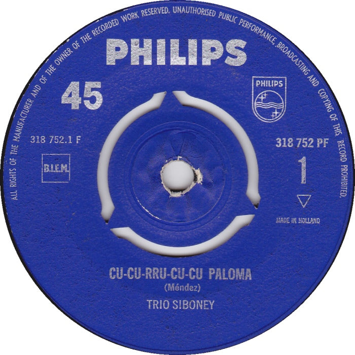 Trio Siboney - Cu-Cu-Rru-Cu-Cu Paloma Vinyl Singles