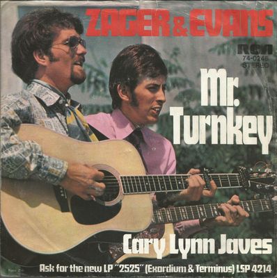 Zager & Evans - Mr. Turnkey Vinyl Singles Vinyl (VG) <br> Hoes (G+)