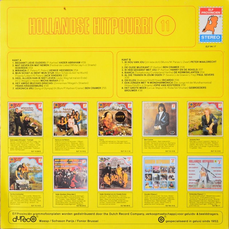 Various - Hollandse Hitpourri 11 (LP) Vinyl LP Vinyl Very Good (VG) <br> Hoes Good Plus (G+)