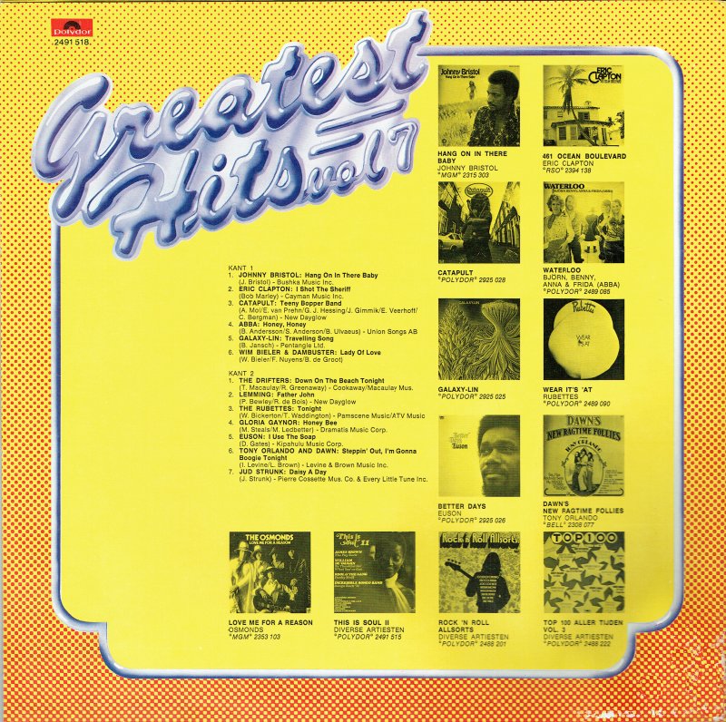 Various - Greatest Hits Vol * (LP) Vinyl LP Vinyl Very Good (VG) <br> Hoes Good Plus (G+)