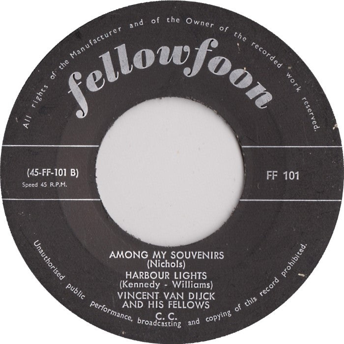 Vincent Van Dijck And His Fellows - Mack The Knife Vinyl Singles Vinyl Zeer Goed / Hoesje Generic "VINYLSINGLES.NL"