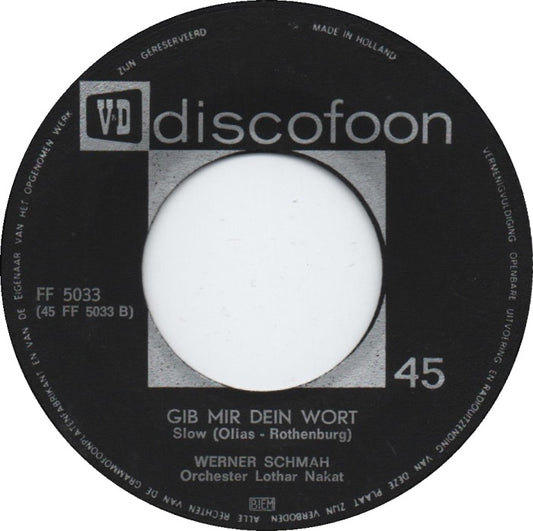 Werner Schmah - Oh, My Darling Caroline Vinyl Singles Vinyl Zeer Goed / Hoesje Generic "VINYLSINGLES.NL"