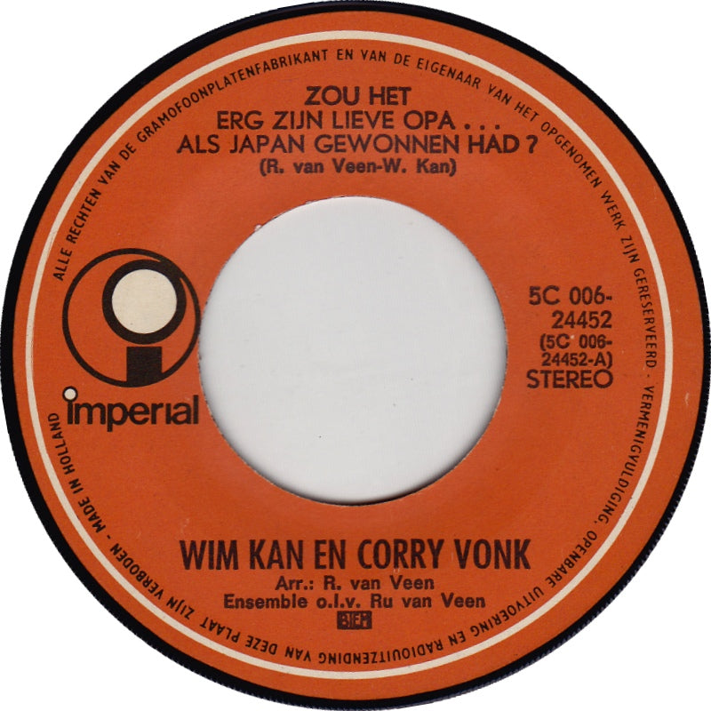 Wim Kan En Corry Vonk - Zou Het Erg Zijn Lieve Opa ... Als Japan Gewonnen Had ? Vinyl Singles Vinyl Goed / Hoes Generic