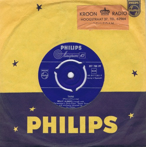 Willy Alberti - Tani 17661 Vinyl Singles Vinyl Very Good (VG) <br> Hoes Good Plus (G+)