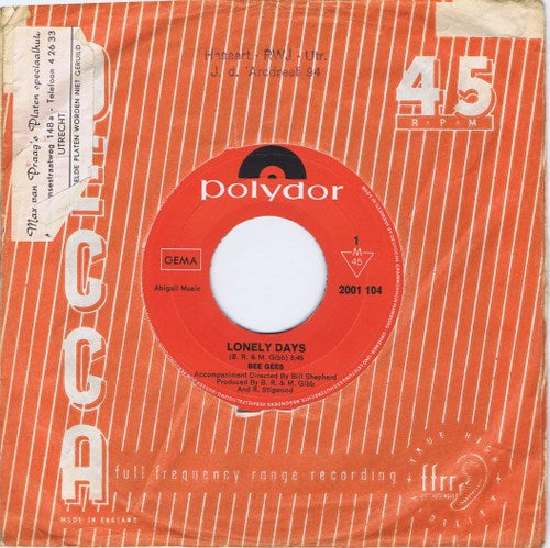 Bee Gees - Lonely Days 38976 Vinyl Singles Vinyl Zeer Goed / Hoesje Generic "VINYLSINGLES.NL"