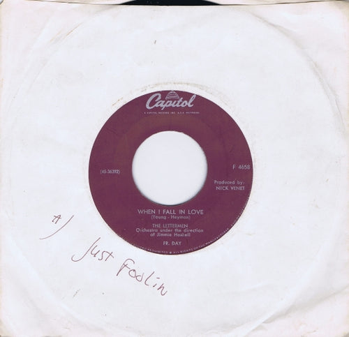 Lettermen - Smile Vinyl Singles Vinyl Very Good (VG) <br> Hoes Good Plus (G+)