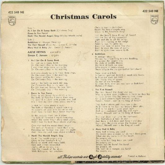 Aafje Heynis - Christmas Carols Vinyl Singles Vinyl Zeer Goed / Hoesje Goed "VINYLSINGLES.NL"
