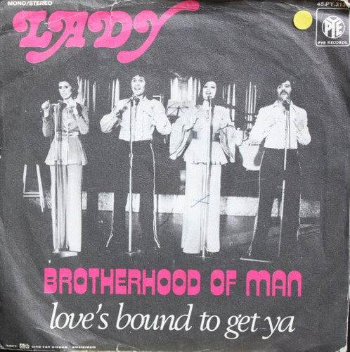 Brotherhood Of Man - Lady 26300 Vinyl Singles Vinyl Very Good (VG) <br> Hoes Good Plus (G+)