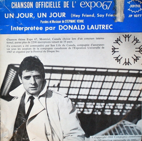 Donald Lautrec - Un Jour Un Jour Vinyl Singles Vinyl Very Good (VG) <br> Hoes Good Plus (G+)
