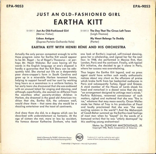 Eartha Kitt - Just An Old-Fashioned Girl