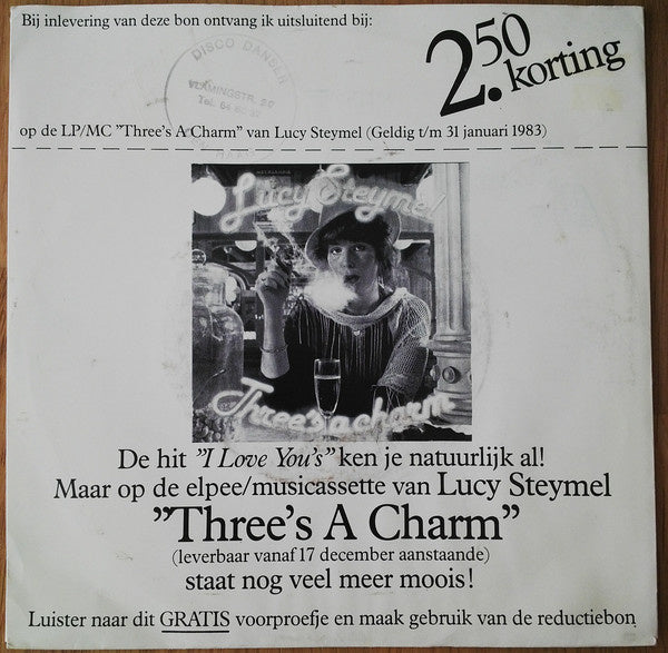 Lucy Steymel - Three's A Charm Vinyl Singles Vinyl Very Good (VG) <br> Hoes Good Plus (G+)