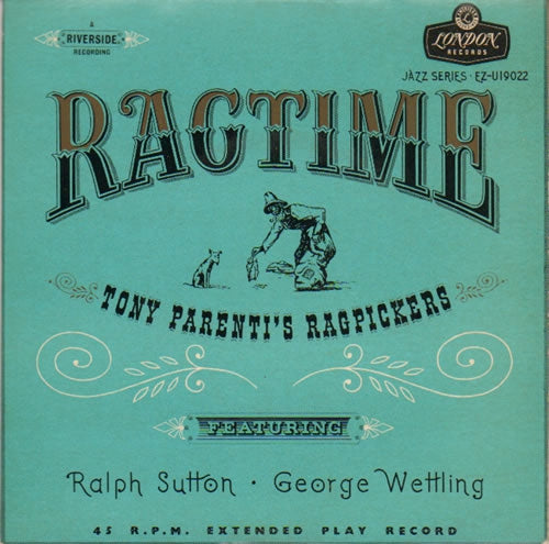 Tony Parenti's Ragpickers - Ragtime Vinyl Singles EP Vinyl Very Good (VG) <br> Hoes Good Plus (G+)