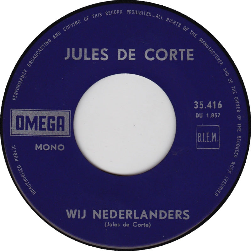 Jules de Corte - De Vogels Vinyl Singles Vinyl Very Good (VG) <br> Hoes Generic