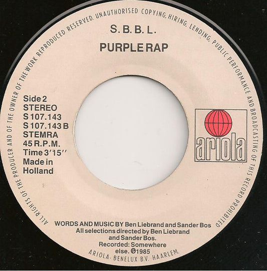 S.B.B.L. - Purple Mix Vinyl Singles Vinyl Zeer Goed / Hoesje Goed "VINYLSINGLES.NL"