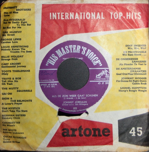 Johnny Jordaan - Als De Zon Weer gaat Schijnen Vinyl Singles Vinyl (VG) <br> Hoes (G+)