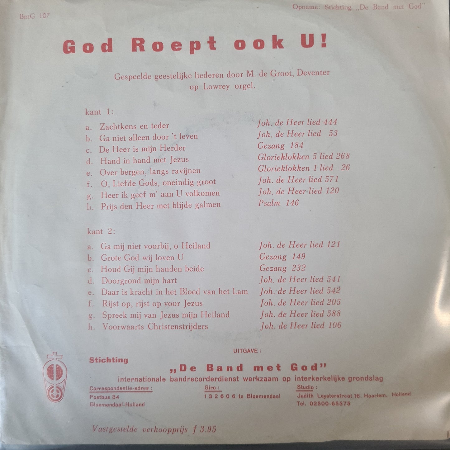 M. de Groot - God Roept Ook U Vinyl Singles Vinyl (VG) <br> Hoes (G+)