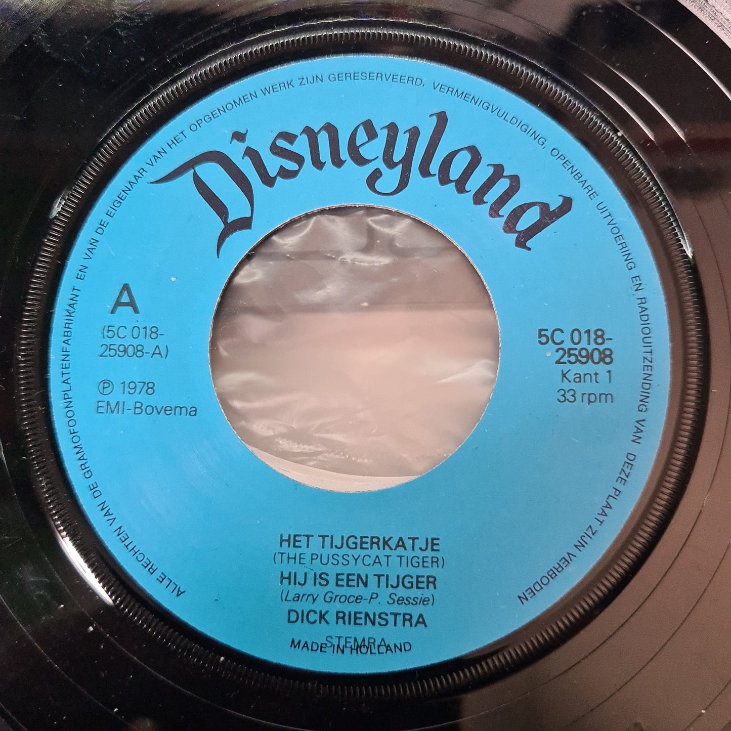 Dick Rienstra - Het Tijgerkatje Vinyl Singles Vinyl Very Good (VG) <br> Hoes Good Plus (G+)