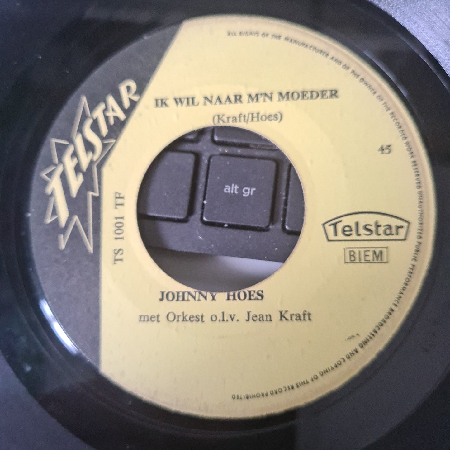 Johnny Hoes - Leentje Laat Me Los Vinyl Singles Vinyl Very Good (VG) <br> Hoes Good Plus (G+)