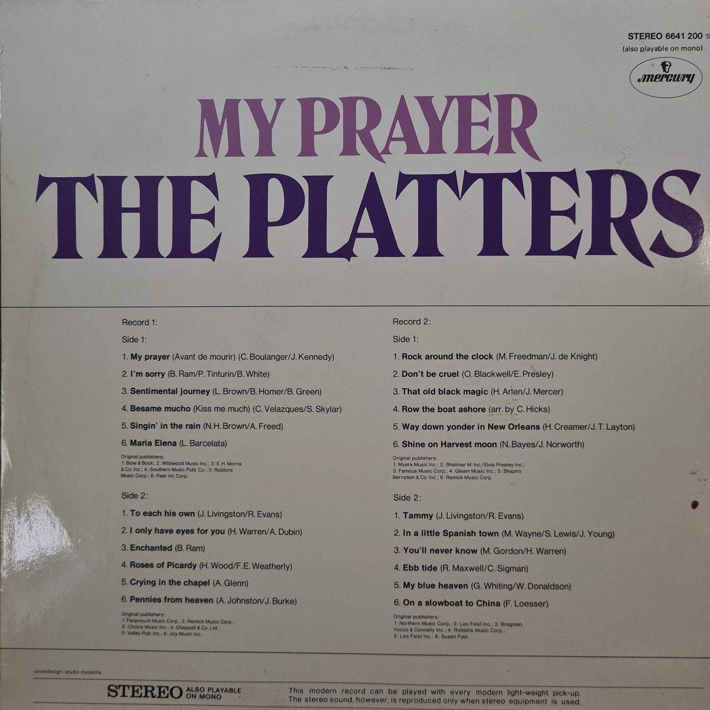 Platters - My Prayer (LP) Vinyl LP Dubbel Vinyl Very Good (VG) <br> Hoes Good Plus (G+)