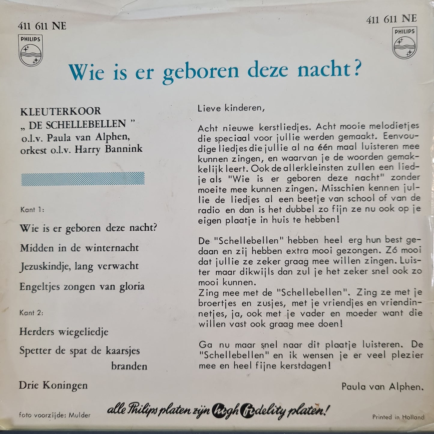 Schellebellen - Wie is er geboren deze nacht?