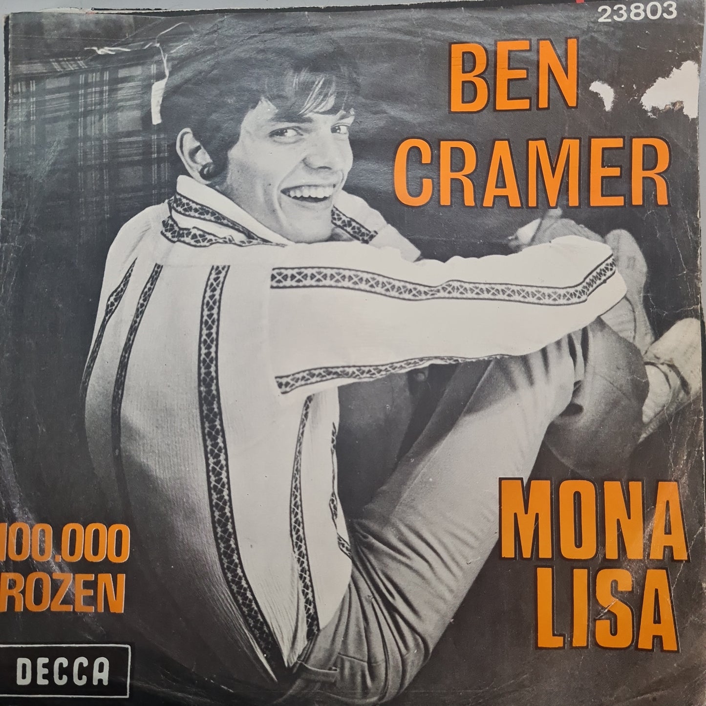 Ben Cramer - Mona Lisa Vinyl Singles Vinyl Very Good (VG) <br> Hoes Good Plus (G+)