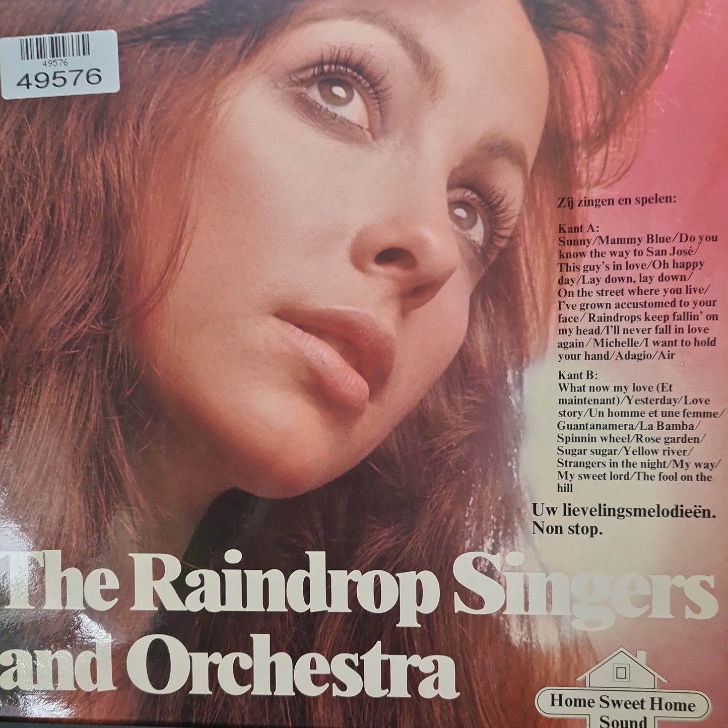 Raindrop Singers And Orchestra - Zij Zingen En Spelen (LP) Vinyl LP Vinyl Very Good (VG) <br> Hoes Good Plus (G+)