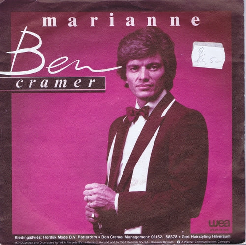 Ben Cramer - Marianne 04114 Vinyl Singles Vinyl Very Good (VG) <br> Hoes Good Plus (G+)